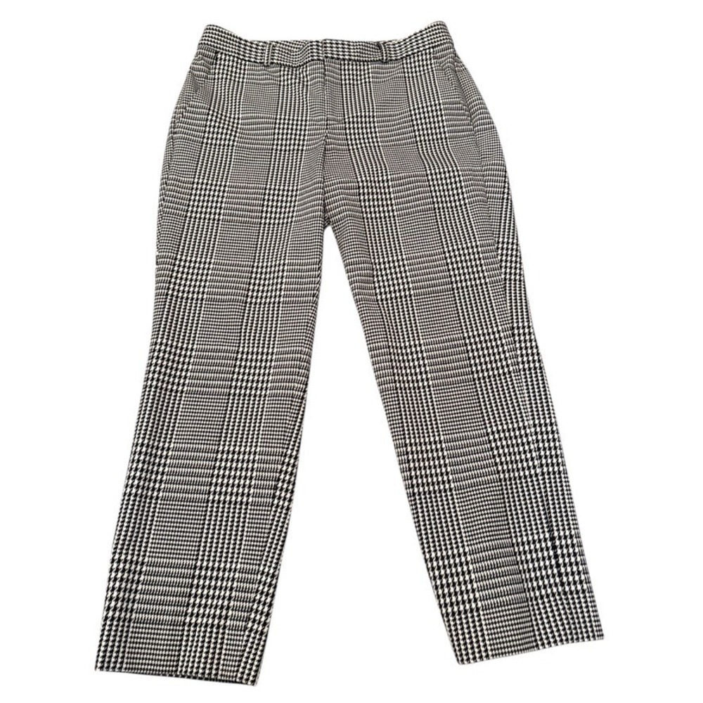 Banana‎ Republic Avery Plaid Houndstooth Straight Leg Career Pants Ankle Size 8